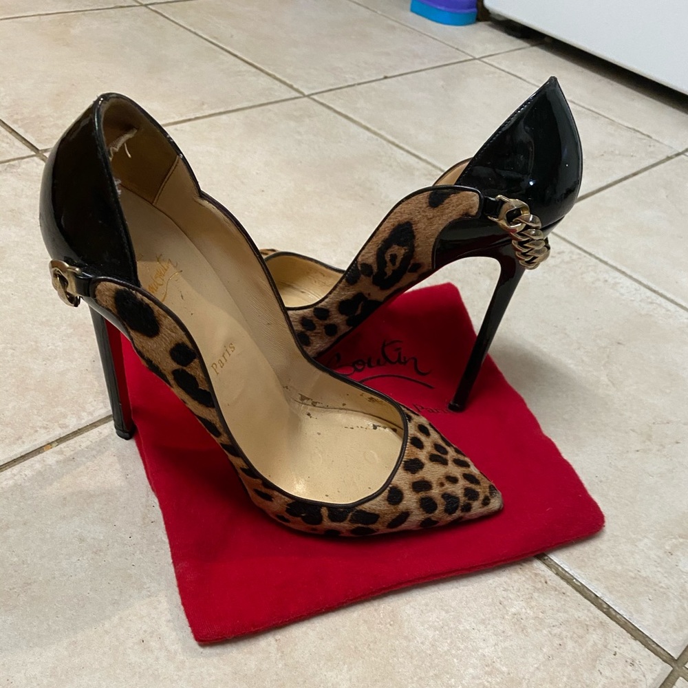 Christian Louboutin Pigalle pony hair with chain